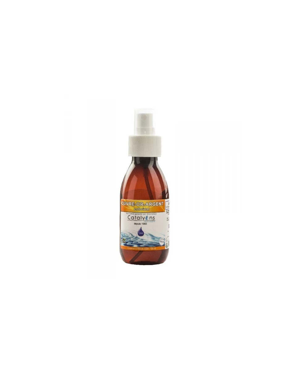 Cuivre, Or, Argent Colloïdal 20ppm en Spray - 150ml - Catalyons