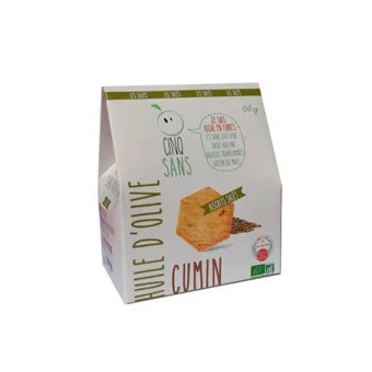 Biscuit Salé Huile d'Olive et Cumin - 65gr - Cinq Sans