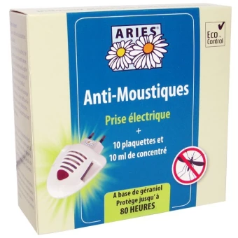 Anti Moustique Prise Electrique - 10 Plaquettes et 10ml de Concentré - Aries