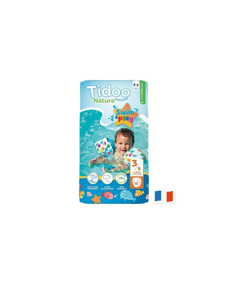 Couches Swim & Play 3S/4-9kg - 12 pièces - Tidoo Nature