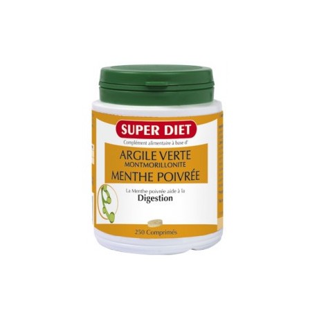 Argile Verte Montmorillonite Menthe Poivré- Digestion - Comprimés - SuperDiet