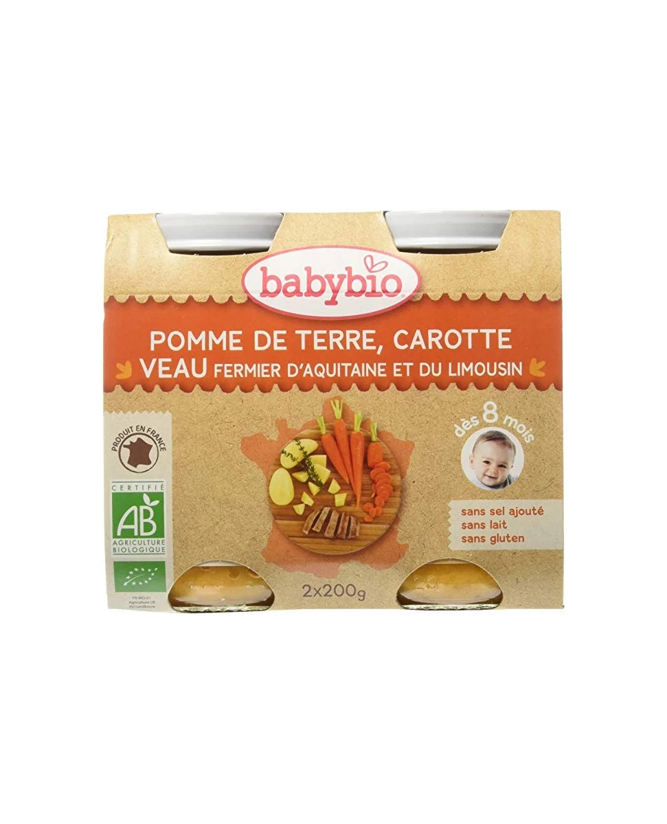 Carotte, Courge Butternut, Poulet Fermier du Poitou, Riz - 2x200g - Babybio