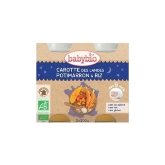 Carotte des Landes, Potimarron, Riz - 2x200g - Babybio