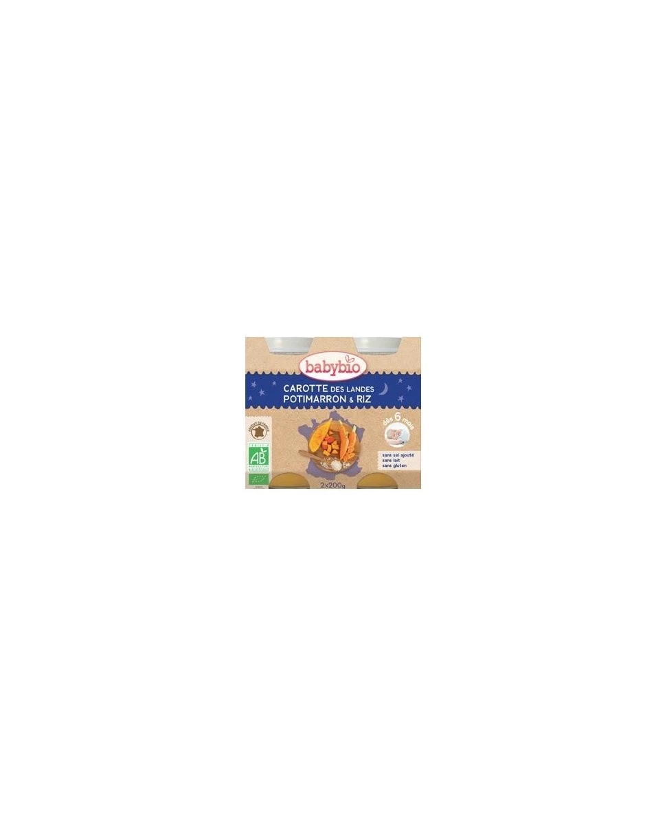 Carotte des Landes, Potimarron, Riz - 2x200g - Babybio
