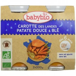 Carotte des Landes, Patate Douce et Blé - 2x200g - Babybio