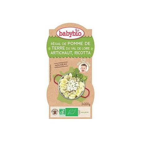 Régal de Pomme de Terre du Val de Loire, Artichaut et Ricotta - 2x200gr - Babybio