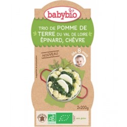 Trio de Pomme de Terre du Val de Loire, Epinard et Chèvre - 2x200gr - Babybio