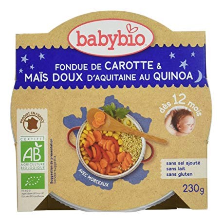 Fondue de Carotte, Maïs Doux d'Aquitaine et Quinoa - 230gr - Babybio