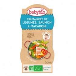 Printanière de Légumes, Saumon, Macaroni - 2x200gr - Babybio