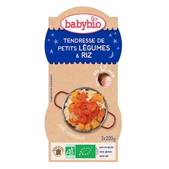 Tendresse de Petits Légumes, Riz - 2x200gr - Babybio