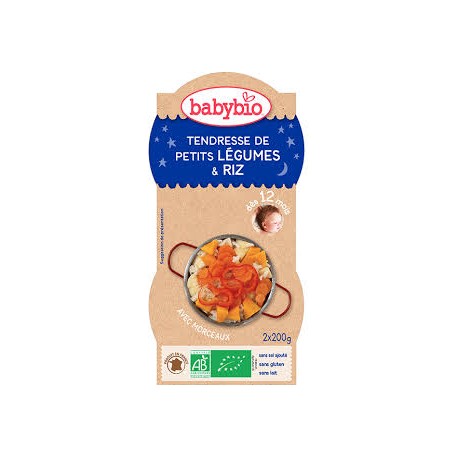 Tendresse de Petits Légumes, Riz - 2x200gr - Babybio