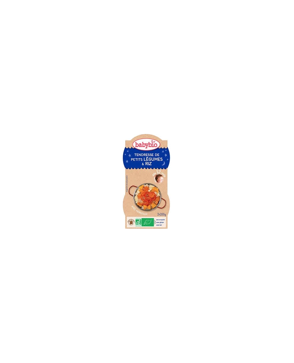Tendresse de Petits Légumes, Riz - 2x200gr - Babybio