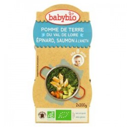 Pomme de Terre du Val de Loire, Epinard et Saumon à l'Aneth - 2x200gr - Babybio