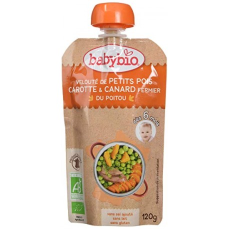 Velouté de Petits Pois Carotte & Canard Fermier du Poitou - 120gr - Babybio