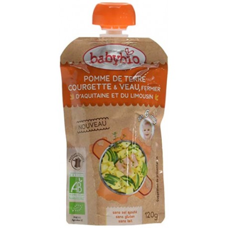 Pomme de Terre, Courgette & Veau Fermier d'Aquitaine et du Limousin - 120gr - Babybio