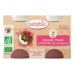 Banane, Fraise et Menthe D'Ile de France - 2x130gr - Babybio