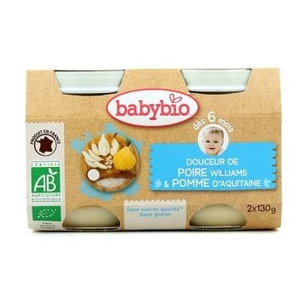 Douceur Poire de Provence & Pomme - 2x130gr - Babybio
