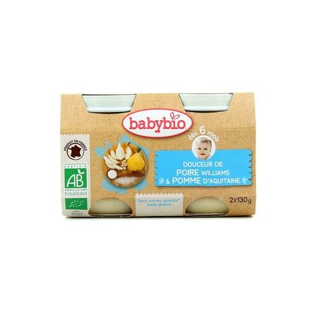 Douceur Poire de Provence & Pomme - 2x130gr - Babybio