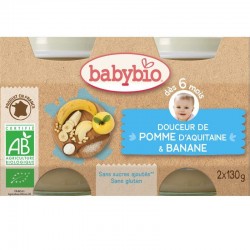 Douceur Pomme d'Aquitaine & Banane - 2x130gr - Babybio