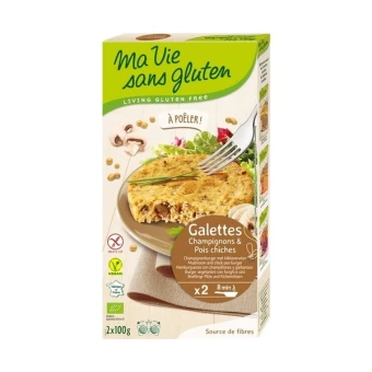 Galettes Bio Champignons et Pois Chiches 200g-Ma Vie Sans Gluten