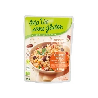 Quinoa-Millet Haricots Rouges & Petits Légumes  - 220gr - Ma Vie Sans Gluten