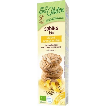 Sablé Bio Citron & Graines de Chia - 150gr - Ma Vie Sans Gluten