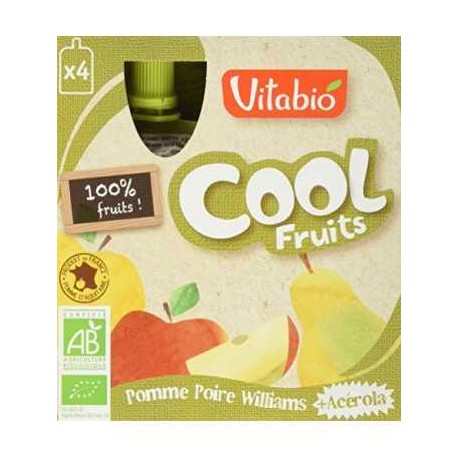 Cool Fruits Pomme Poire + Acérola - 4x90gr - Vitabio