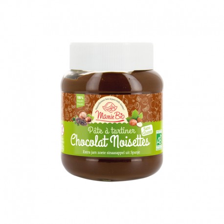 Ma Pâte à tartiner Chocolat Noisettes Sans Gluten - 350g - Mamie Bio