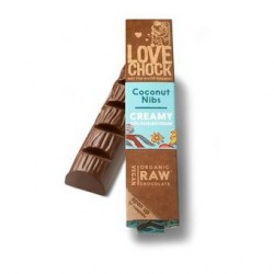 Barre de Chocolat Crème de Noisette, Noix de Coco et Eclats de Fèves de Cacao - 40g - Lovechock