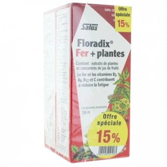 Floradix Fer + Plantes - 2x250ml -15% - Salus