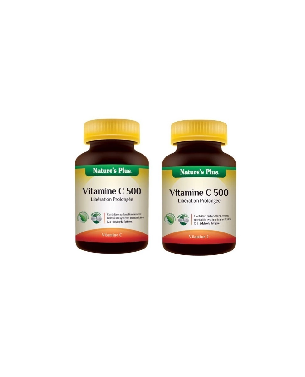 Lot de 2 Boites de Vitamine C 500 - Action prolongée - 2x60 Comprimés - Nature's Plus