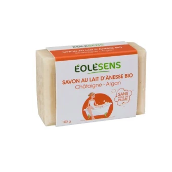 Savon au Lait d'Ânesse Bio Châtaigne/Argan - 100gr - Eolésens