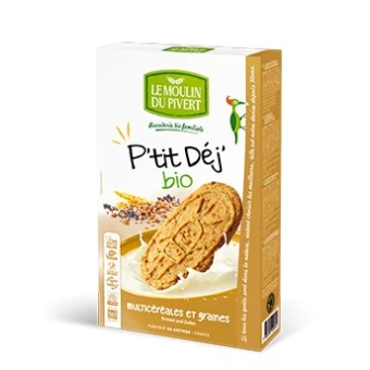 P'tit Déj' Bio multicéréales et graines 190g-Le Moulin du Pivert
