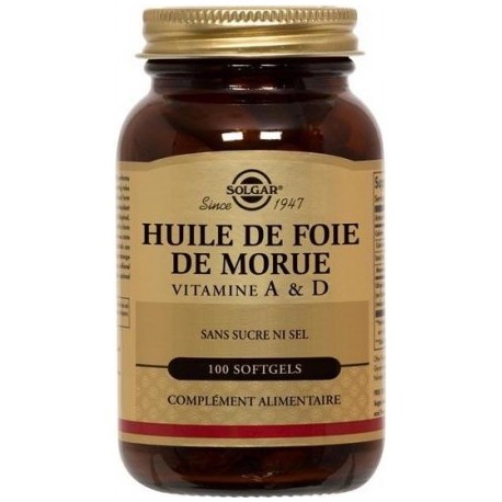 Huile de Foie de Morue - 100 gélules - Solgar