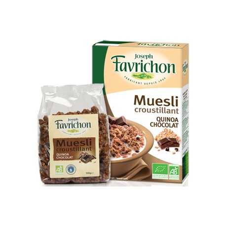 Muesli Croustillant Quinoa et Chocolat 500g-Joseph Favrichon