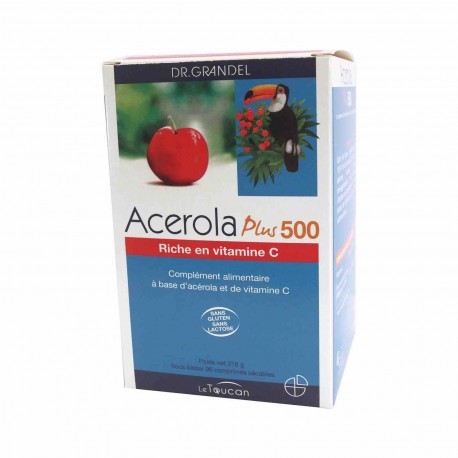 Acerola Plus 500 - 96 Comprimés -Dr Grandel Le toucan