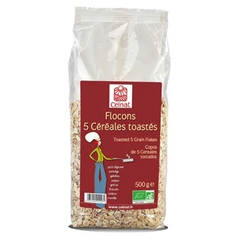 Flocons 5 Céréales toastés, Celnat, 500g