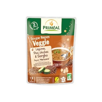 Soupe Repas Veggie Légumes, Pois Chiches & Sorgho Bio - 250ml - Priméal