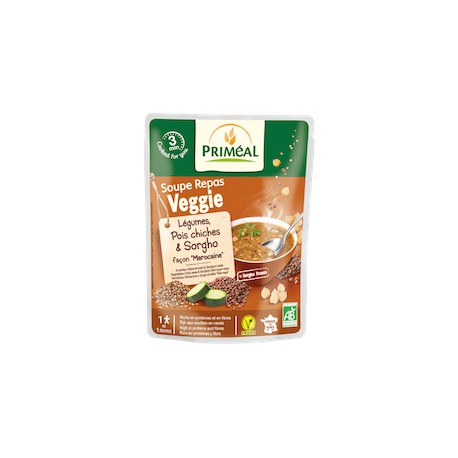 Soupe Repas Veggie Légumes, Pois Chiches & Sorgho Bio - 250ml - Priméal