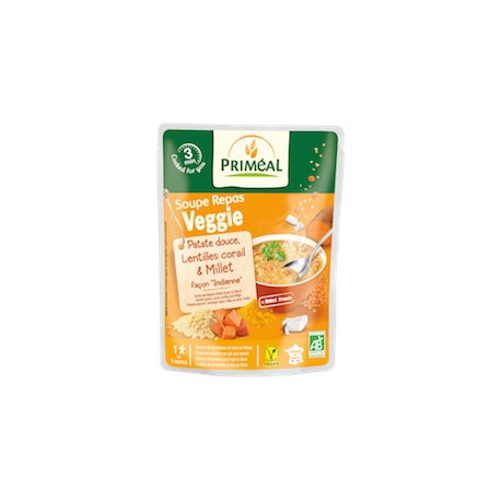 Soupe Repas Veggie Patate Douce, Lentilles Corail & Millet Bio - 250ml - Priméal