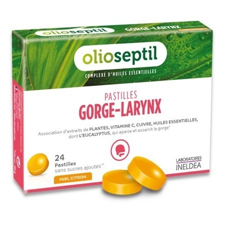 Olioseptil Gorge-Larynx - 24 Pastilles - Laboratoires Ineldea