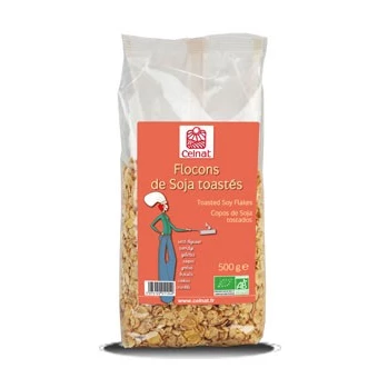 Flocons de Soja toastés, Celnat, 500g