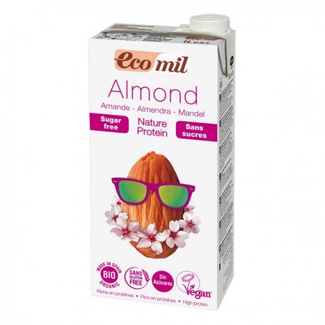 Lait d'Amande Protéiné Nature Sans Sucres Bio - 1L - Ecomil