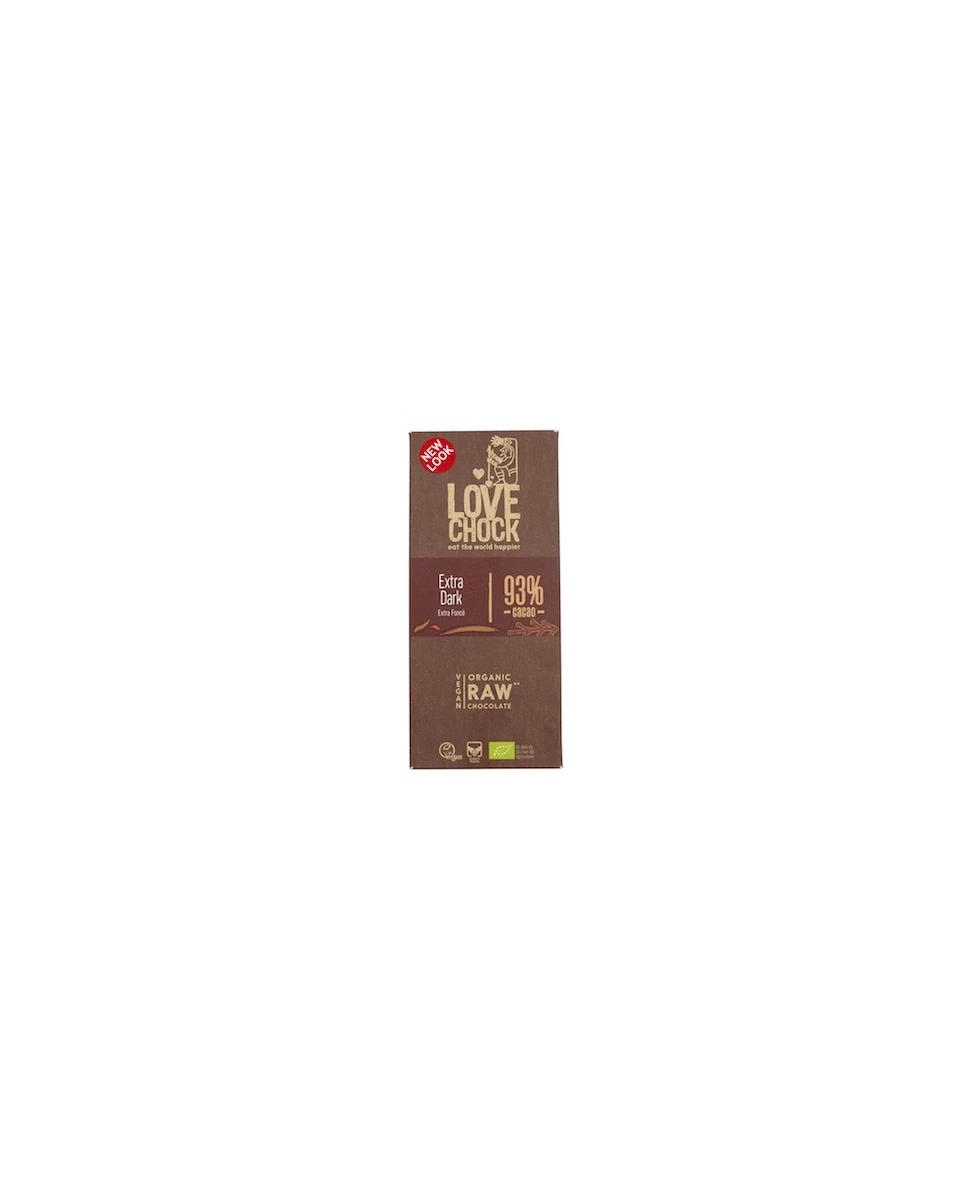 Tablette de Chocolat Cru 93% Cacao - 70gr - Lovechock