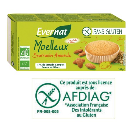 Moelleux Sarrasin Amandes Sans Gluten 180g-Evernat