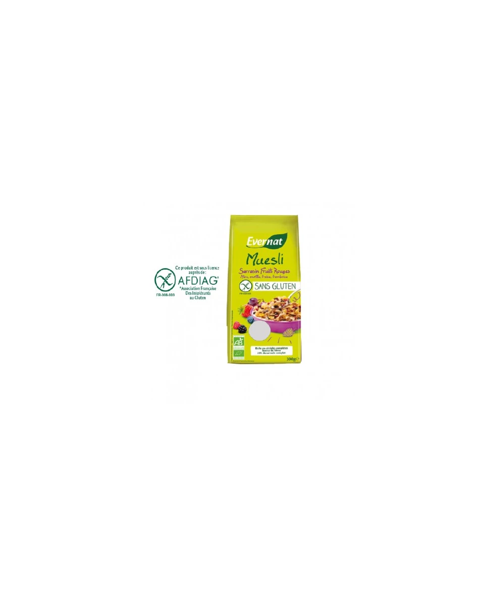 Muesli Sarrasin Fruits Rouges Sans Gluten 300g-Evernat