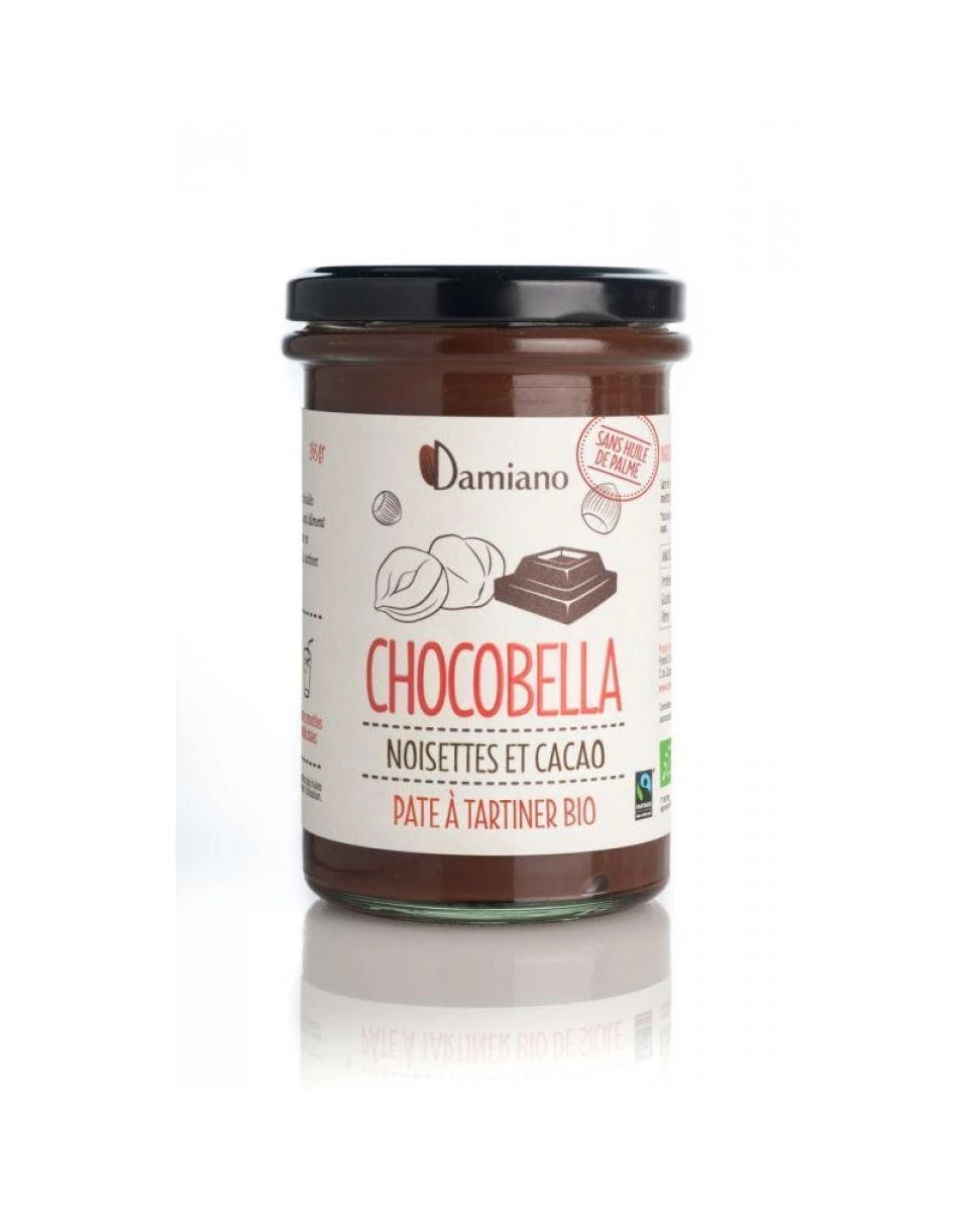 Chocobella Pâte à Tartiner Noisettes et Cacao Bio - 365g - Damiano