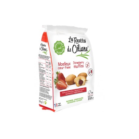 Muffins Coeur Fraise Sans Gluten 210g-Les Recettes de Céliane