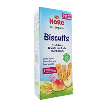 Biscuits bio aux Fruits Poire-Pomme - 5x25g - Holle
