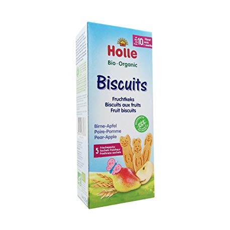 Biscuits bio aux Fruits Poire-Pomme - 5x25g - Holle